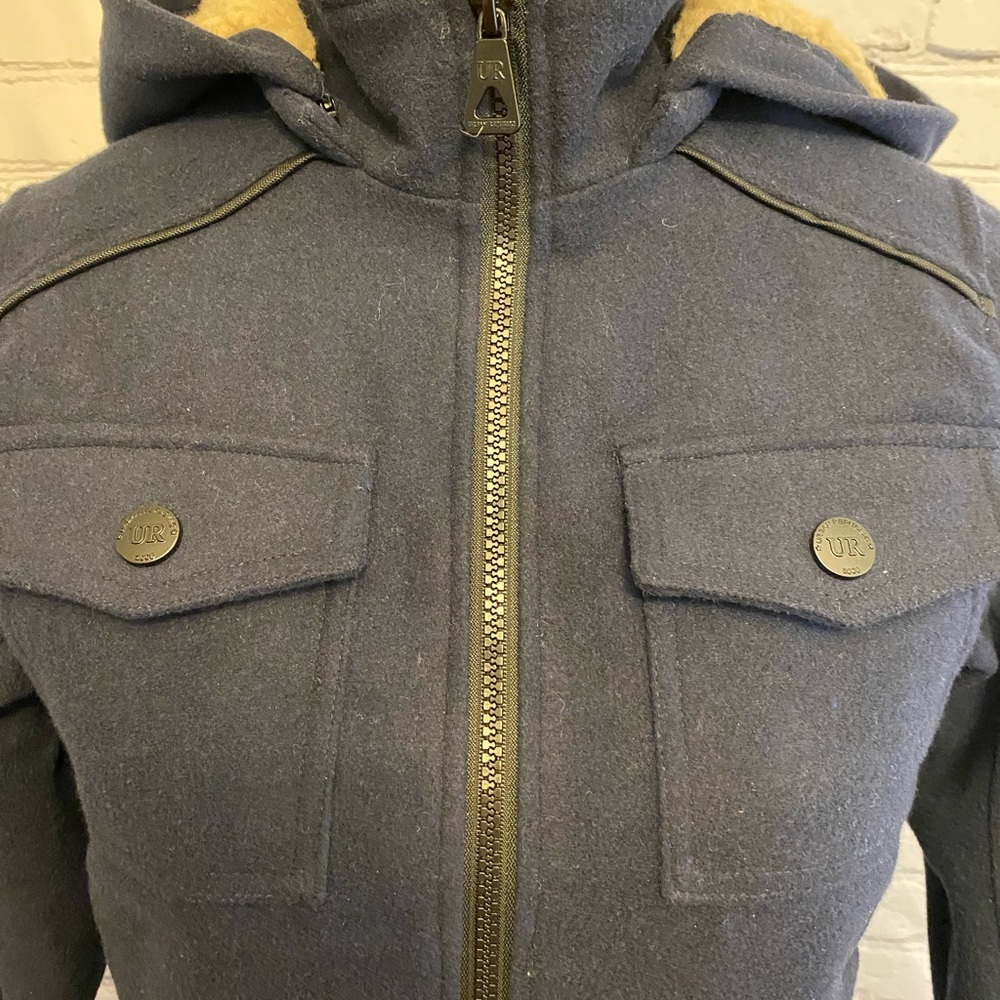 Urban Republic Kid Boys dark blue Hooded Wool blend Jacket Coat Size S(8)